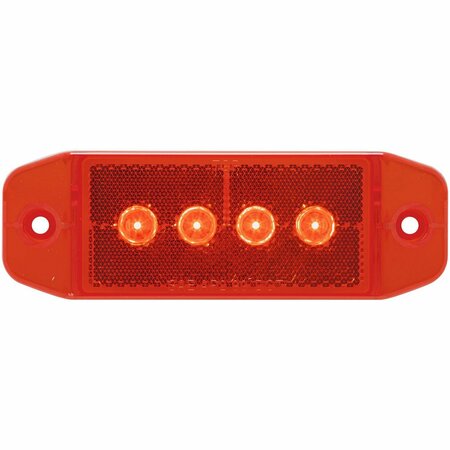 OPTRONICS 4-Led Surface Mount Red Marker/Clearance Light With Reflex Lens MCL76RB